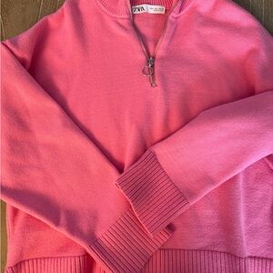 Zara Pink Half-Zip Women's Sweater